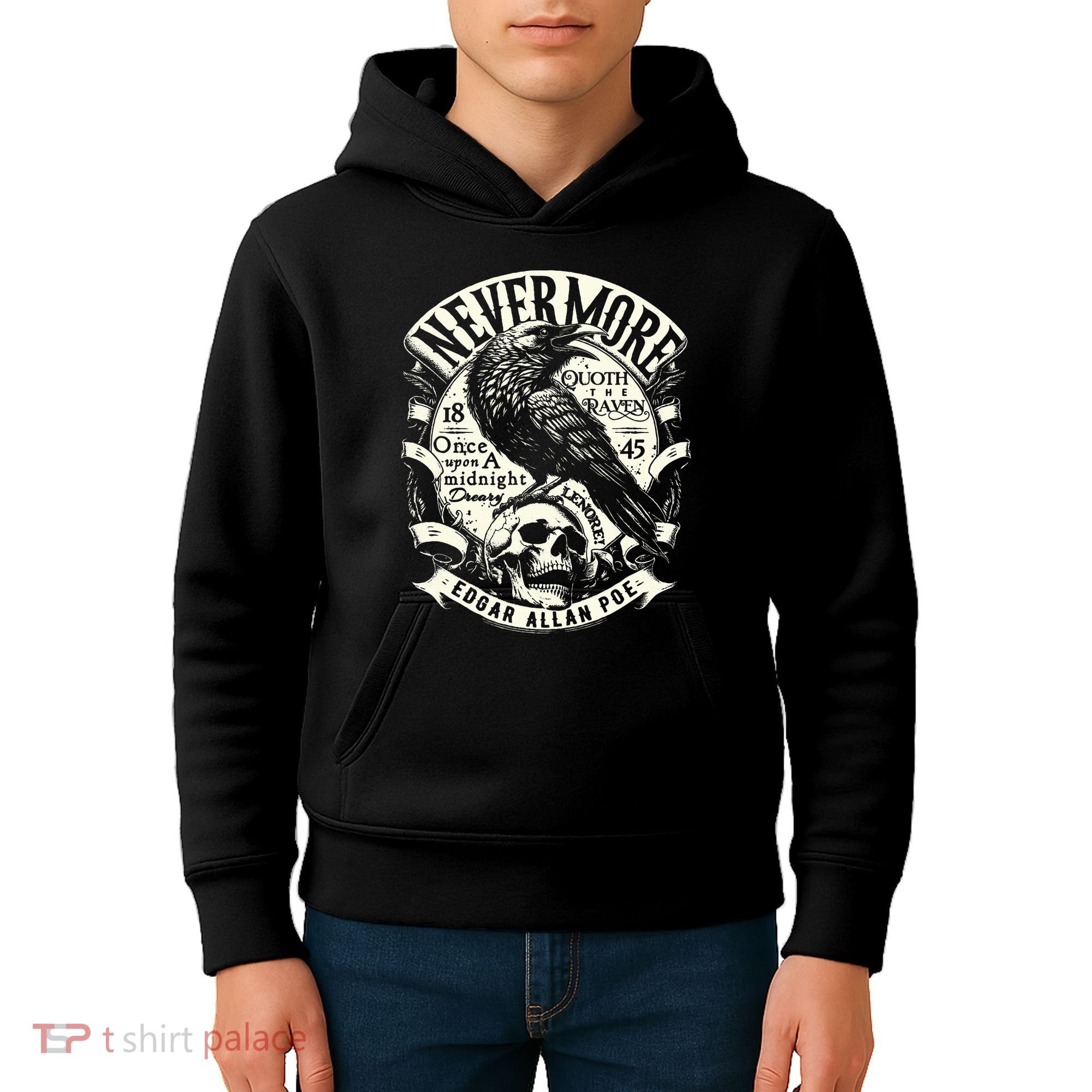 Edgar Allan Poe Quoth The Raven Kids Hoodie