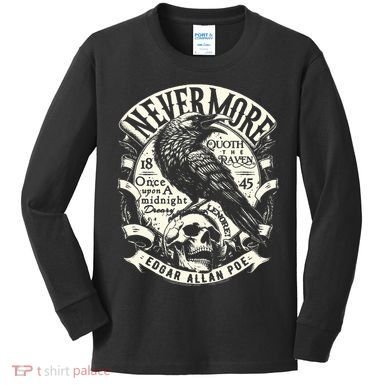 Edgar Allan Poe Quoth The Raven Kids Long Sleeve Shirt
