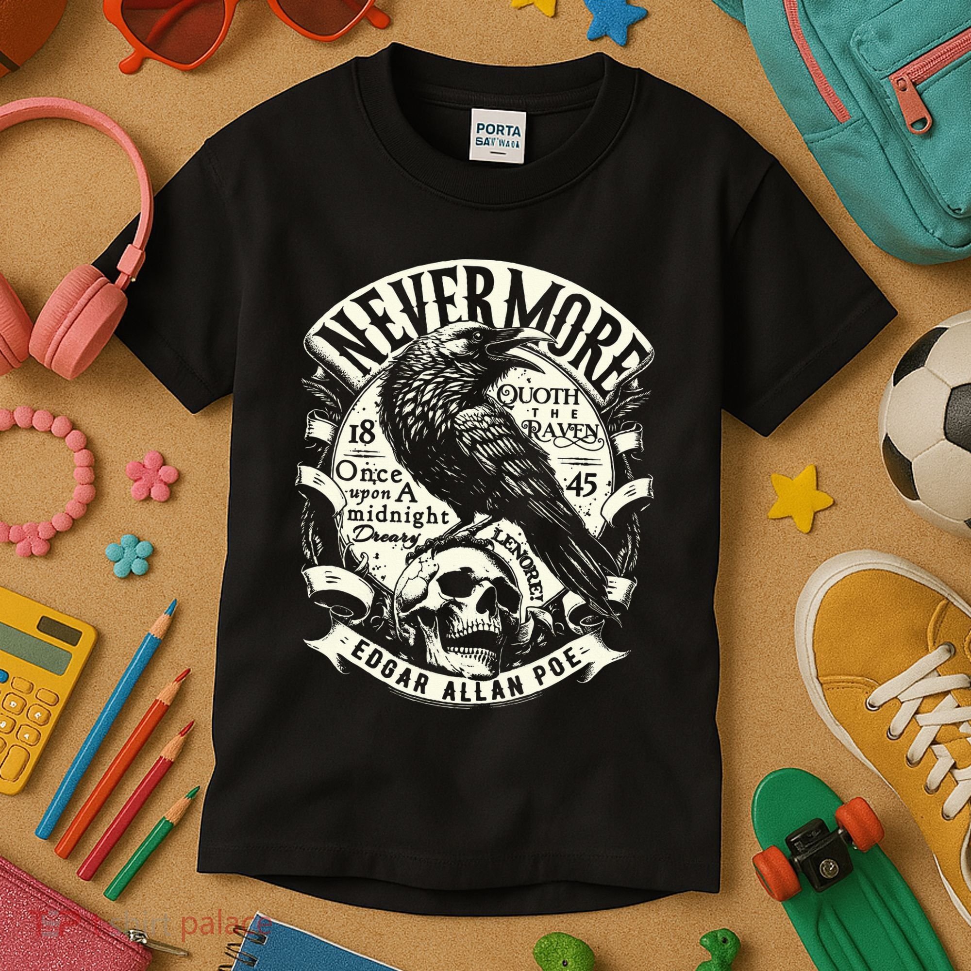 Edgar Allan Poe Quoth The Raven Kids T-Shirt