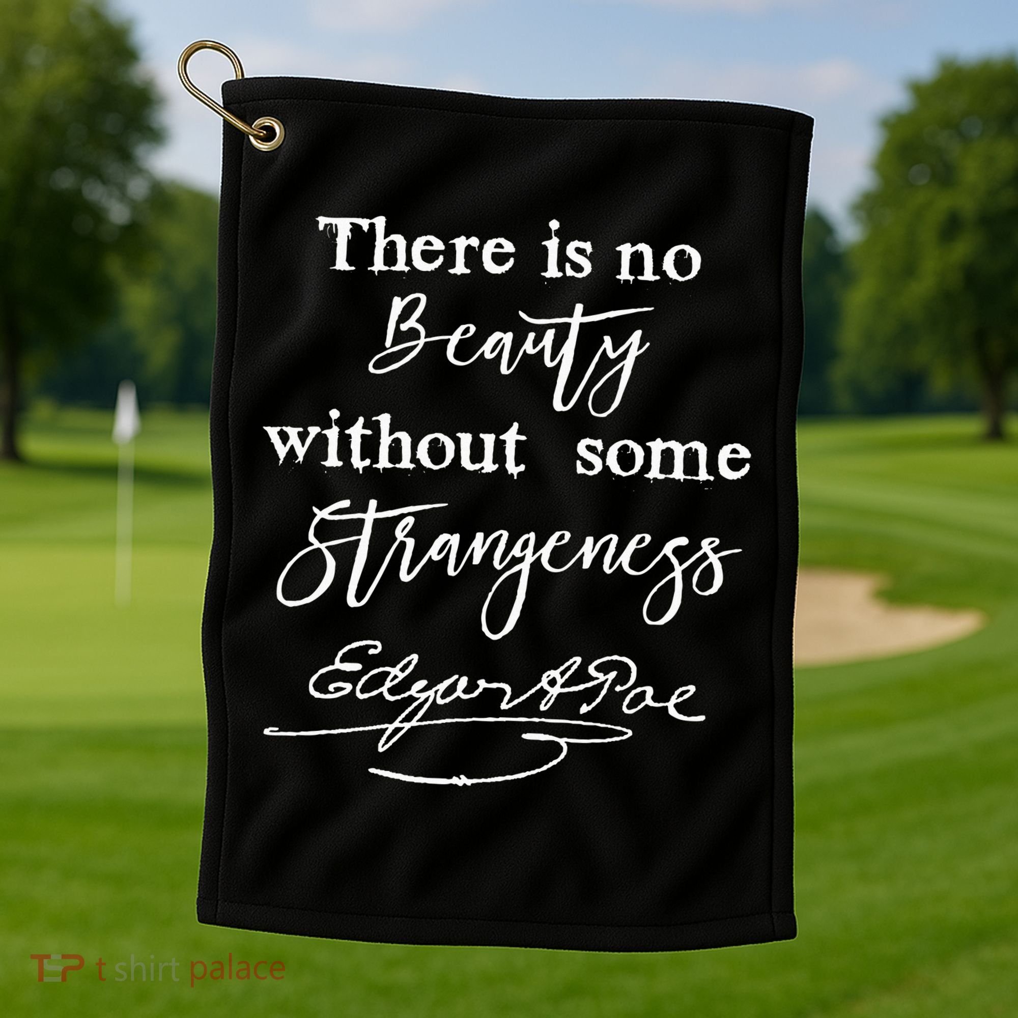 Edgar Allan Poe Writer Art Literary Gifts Gothic Bookworm Golf Towel