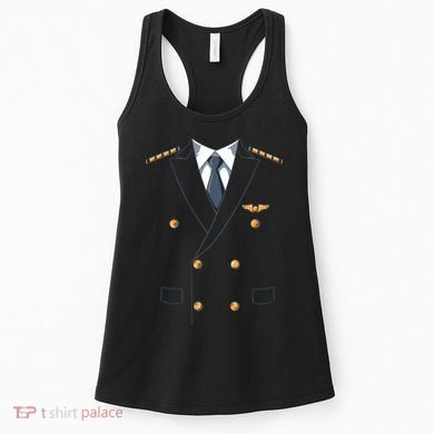 Easy Airline Pilot Costume Pilot Body Headless Pilot Costume Women's Tank Top