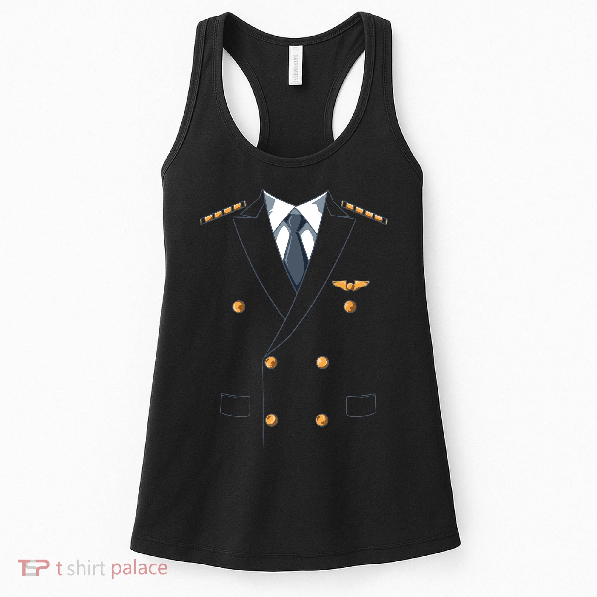 Easy Airline Pilot Costume Pilot Body Headless Pilot Costume Women's Tank Top