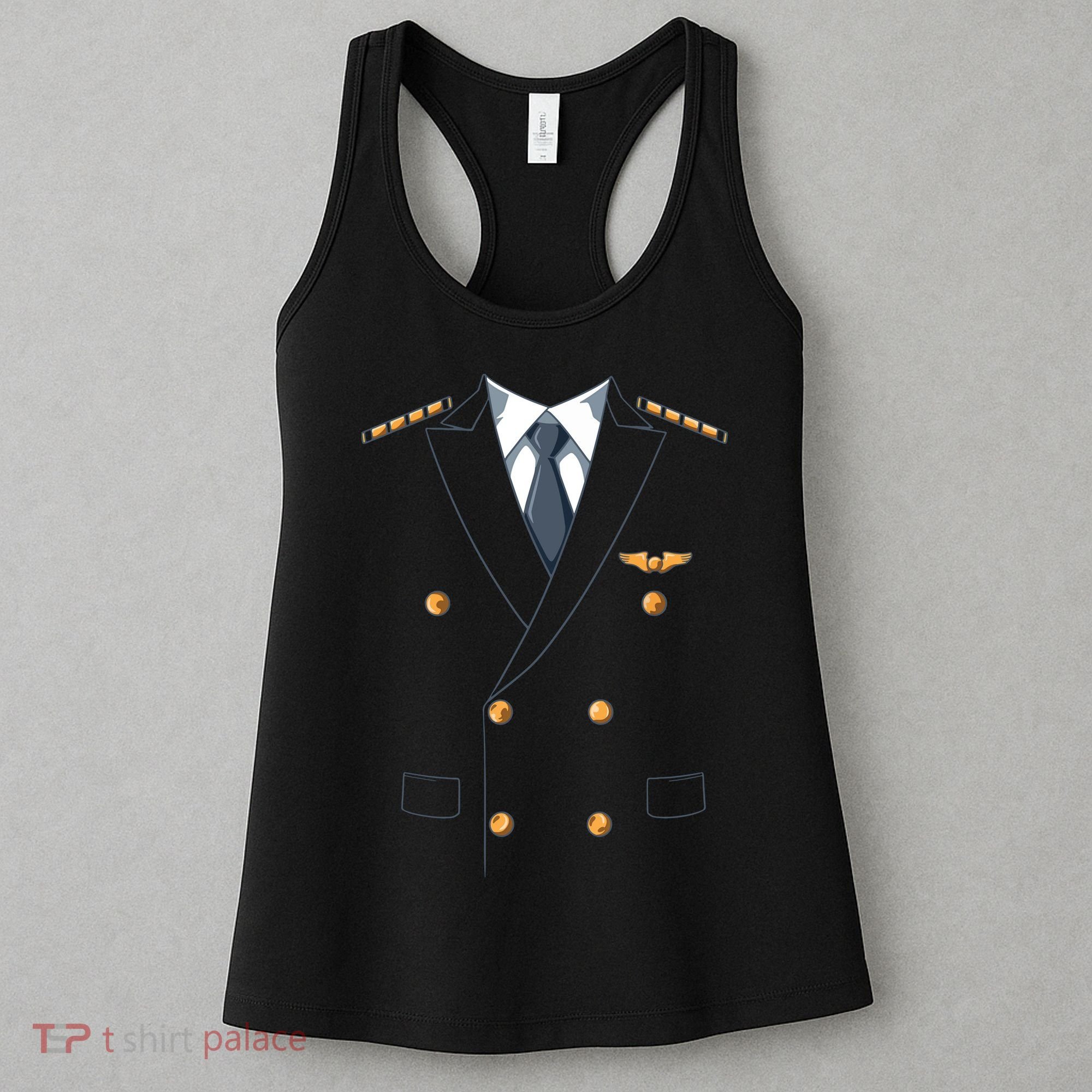 Easy Airline Pilot Costume Pilot Body Headless Pilot Costume Women's Tank Top