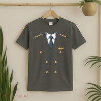 Easy Airline Pilot Costume Pilot Body Headless Pilot Costume T-Shirt thumb 2