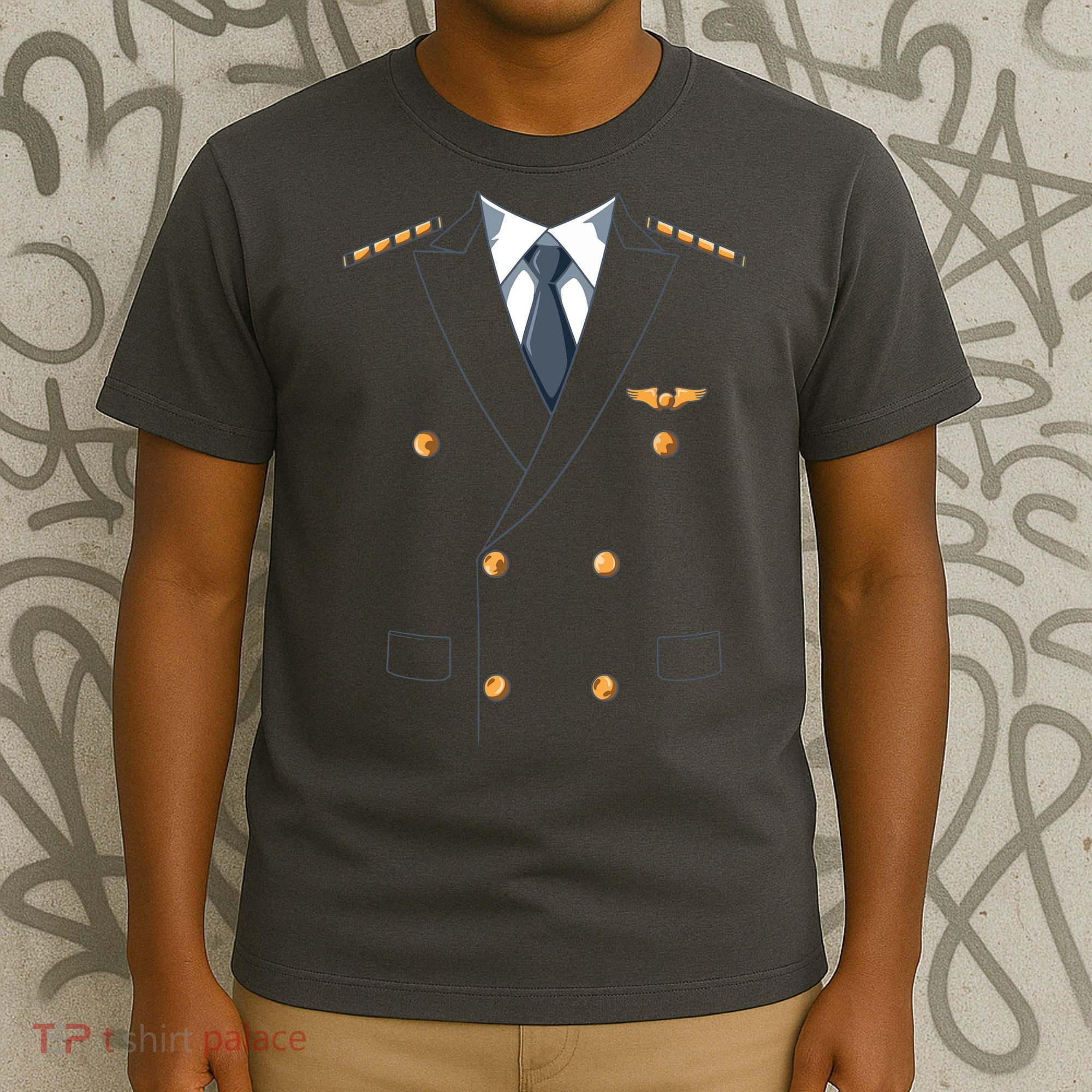 Easy Airline Pilot Costume Pilot Body Headless Pilot Costume T-Shirt