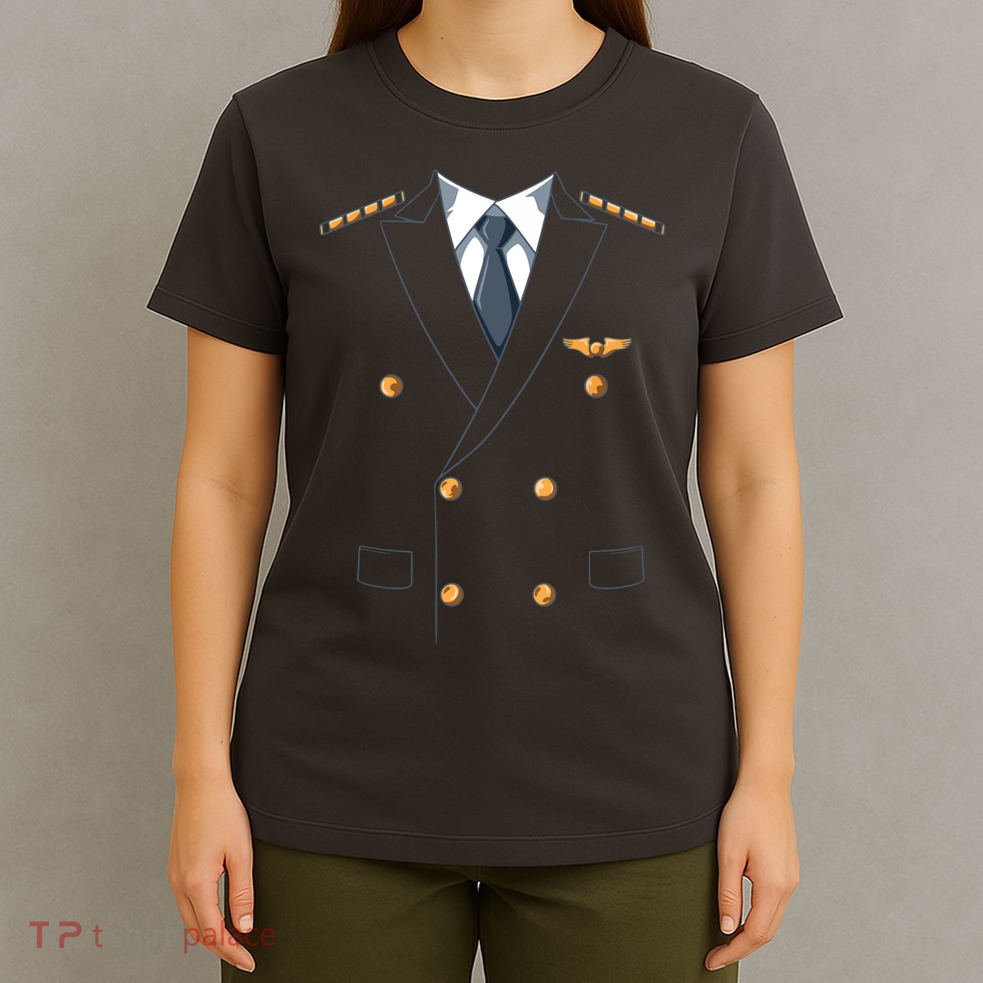 Easy Airline Pilot Costume Pilot Body Headless Pilot Costume T-Shirt