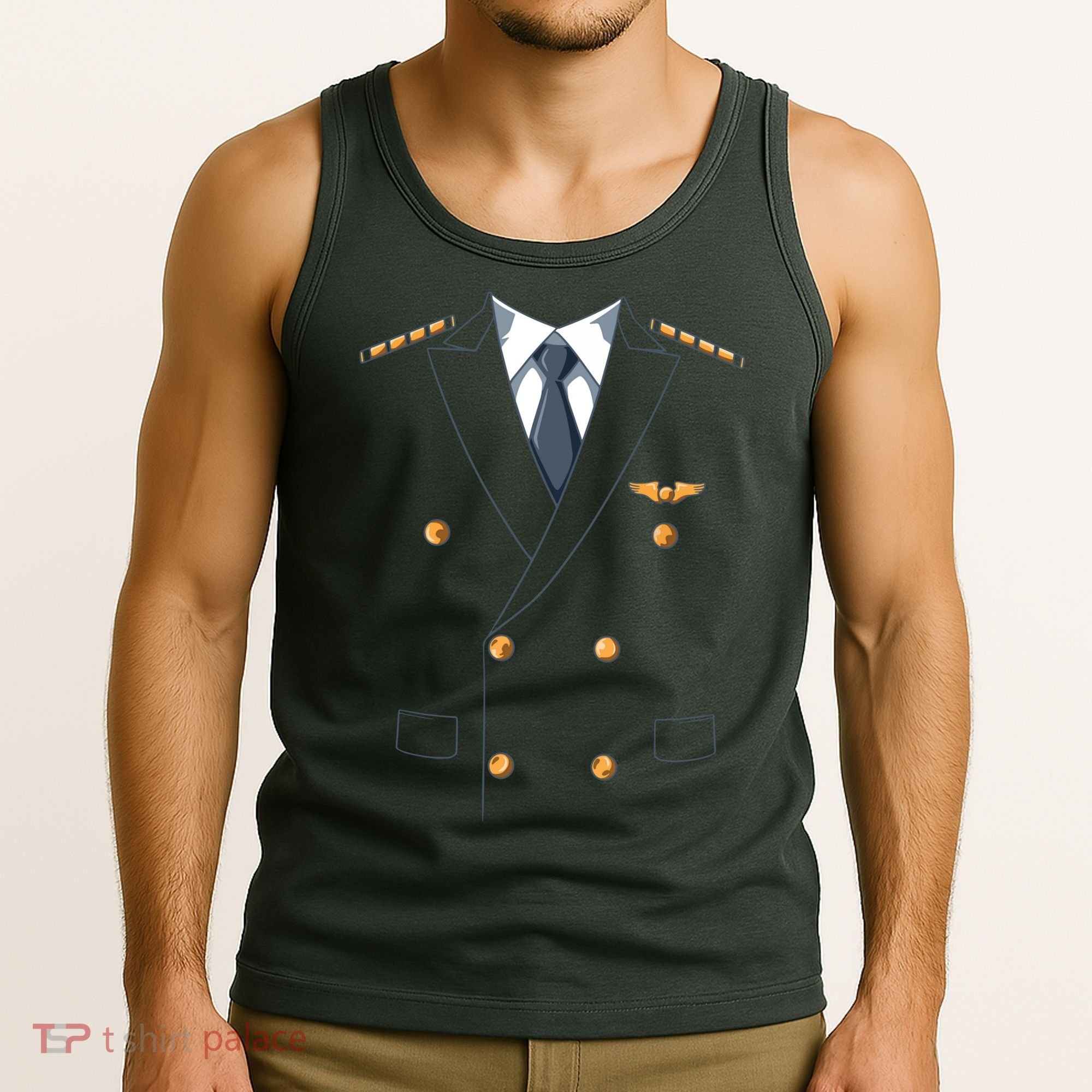 Easy Airline Pilot Costume Pilot Body Headless Pilot Costume Tank Top