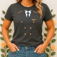Easy Airline Pilot Costume Pilot Body Headless Pilot Costume Women's T-Shirt thumb 2