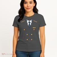 Easy Airline Pilot Costume Pilot Body Headless Pilot Costume Women's T-Shirt thumb 4