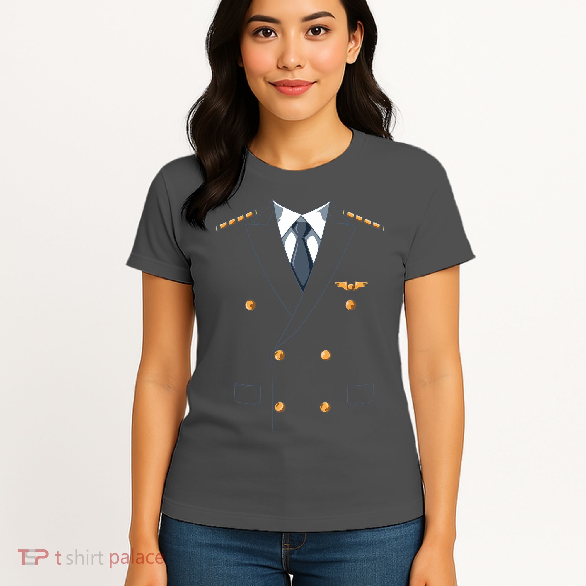 Easy Airline Pilot Costume Pilot Body Headless Pilot Costume Women's T-Shirt