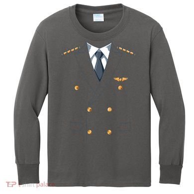 Easy Airline Pilot Costume Pilot Body Headless Pilot Costume Kids Long Sleeve Shirt