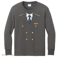 Easy Airline Pilot Costume Pilot Body Headless Pilot Costume Kids Long Sleeve Shirt thumb 0