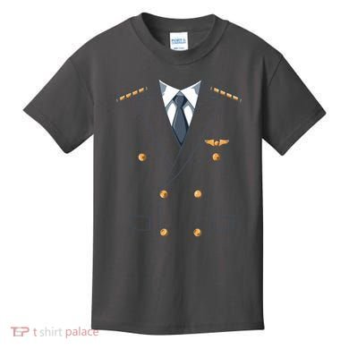 Easy Airline Pilot Costume Pilot Body Headless Pilot Costume Kids T-Shirt