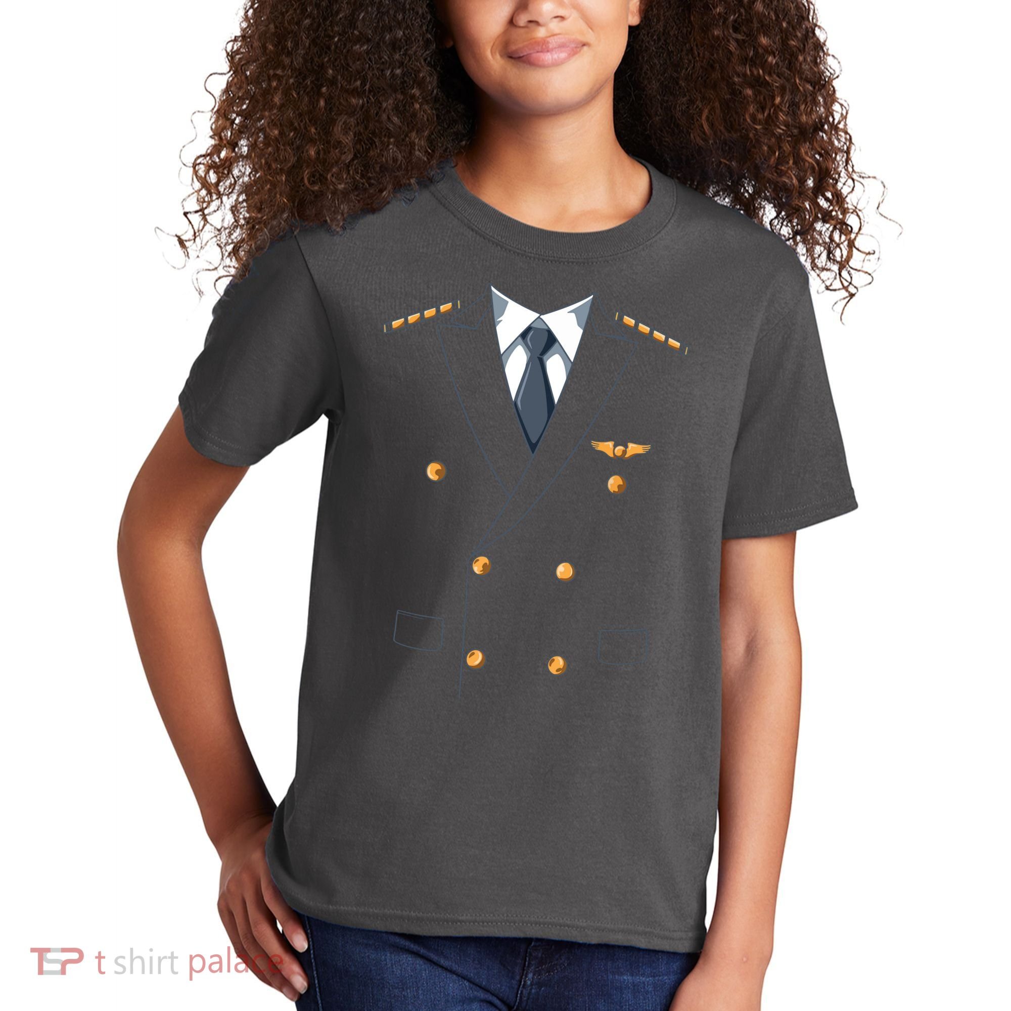 Easy Airline Pilot Costume Pilot Body Headless Pilot Costume Kids T-Shirt