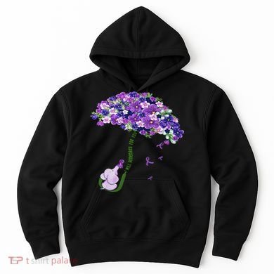 Elephant Alzheimers Purple Flower I Will Remember For You Hoodie