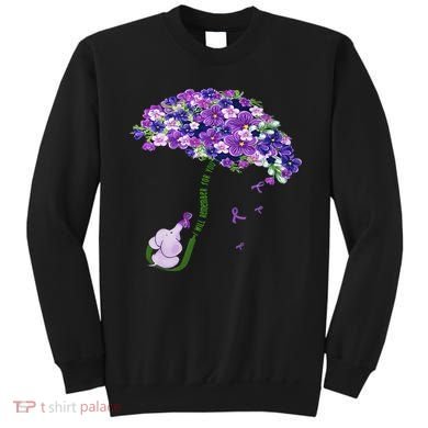 Elephant Alzheimers Purple Flower I Will Remember For You Sweatshirt