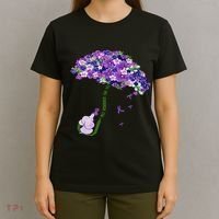 Elephant Alzheimers Purple Flower I Will Remember For You T-Shirt thumb 4