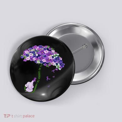 Elephant Alzheimers Purple Flower I Will Remember For You Button