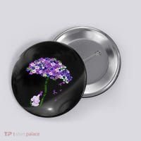Elephant Alzheimers Purple Flower I Will Remember For You Button thumb 0