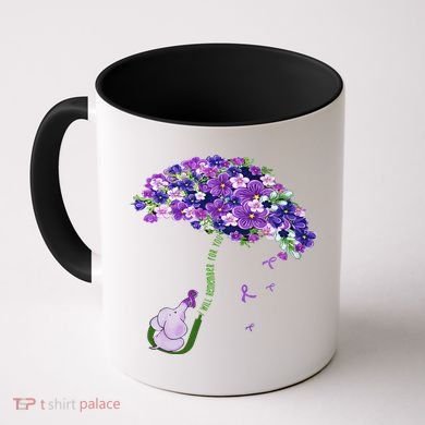 Elephant Alzheimers Purple Flower I Will Remember For You Coffee Mug