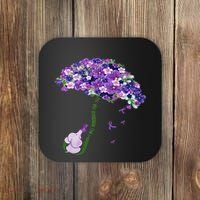 Elephant Alzheimers Purple Flower I Will Remember For You Coaster thumb 0