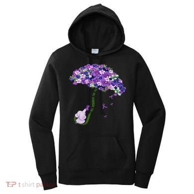 Elephant Alzheimers Purple Flower I Will Remember For You Women's Hoodie
