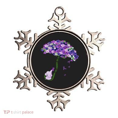 Elephant Alzheimers Purple Flower I Will Remember For You Ornament