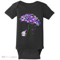 Elephant Alzheimers Purple Flower I Will Remember For You Baby Bodysuit thumb 0