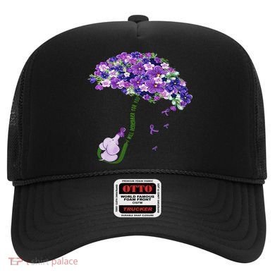 Elephant Alzheimers Purple Flower I Will Remember For You Hat