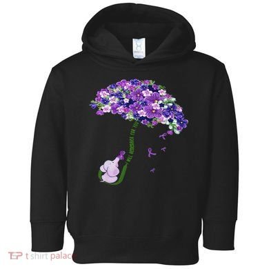 Elephant Alzheimers Purple Flower I Will Remember For You Toddler Hoodie