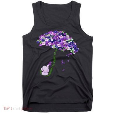 Elephant Alzheimers Purple Flower I Will Remember For You Tank Top