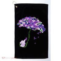 Elephant Alzheimers Purple Flower I Will Remember For You Golf Towel thumb 0