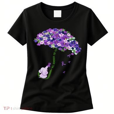 Elephant Alzheimers Purple Flower I Will Remember For You Women's T-Shirt