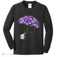 Elephant Alzheimers Purple Flower I Will Remember For You Kids Long Sleeve Shirt thumb 0