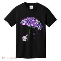 Elephant Alzheimers Purple Flower I Will Remember For You Kids T-Shirt thumb 0
