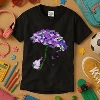 Elephant Alzheimers Purple Flower I Will Remember For You Kids T-Shirt thumb 3