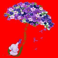 Elephant Alzheimers Purple Flower I Will Remember For You Santa Hat thumb 1