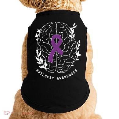 Epilepsy Awareness Ribbon Purple Epilepsy Brain Grahpic Doggie Tank