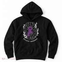 Epilepsy Awareness Ribbon Purple Epilepsy Brain Grahpic Hoodie thumb 0