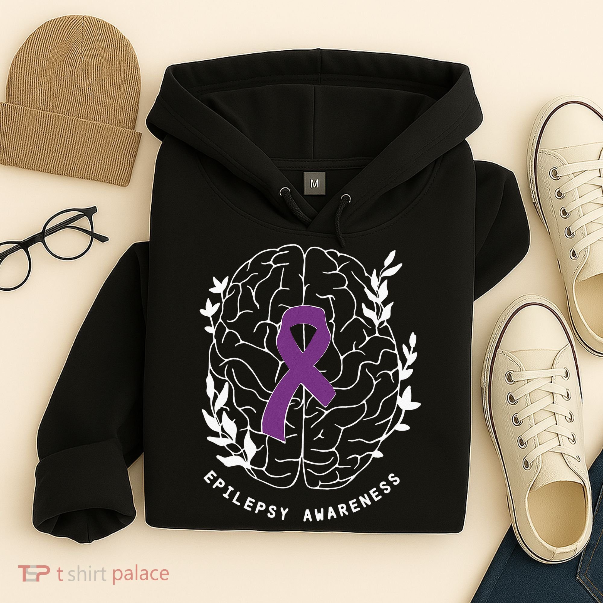 Epilepsy Awareness Ribbon Purple Epilepsy Brain Grahpic Hoodie