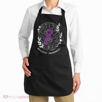Epilepsy Awareness Ribbon Purple Epilepsy Brain Grahpic Apron thumb 2