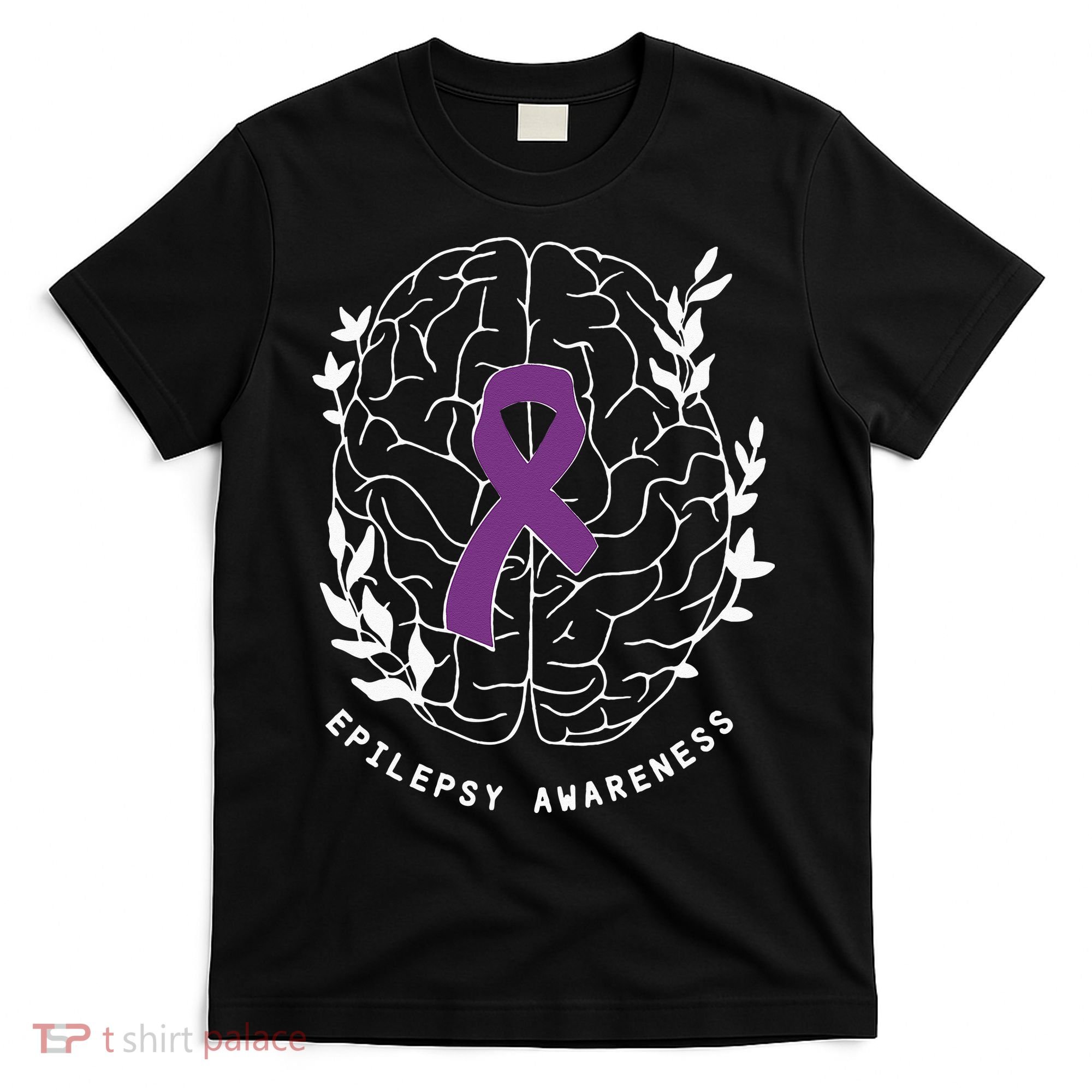 Epilepsy Awareness Ribbon Purple Epilepsy Brain Grahpic T-Shirt
