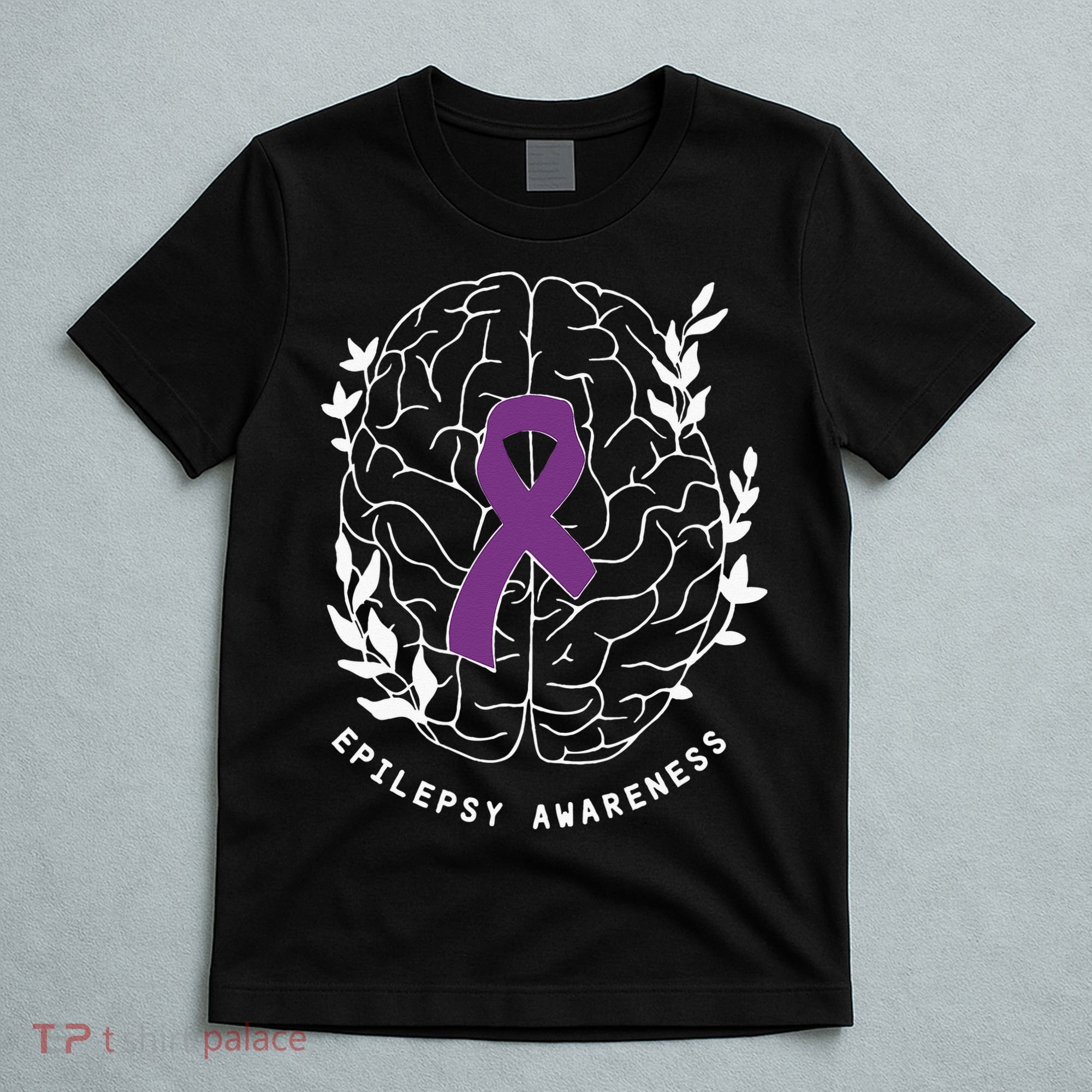 Epilepsy Awareness Ribbon Purple Epilepsy Brain Grahpic T-Shirt