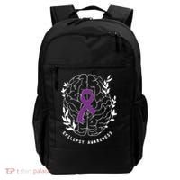 Epilepsy Awareness Ribbon Purple Epilepsy Brain Grahpic Backpack thumb 0