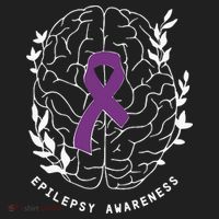 Epilepsy Awareness Ribbon Purple Epilepsy Brain Grahpic Beanie thumb 2