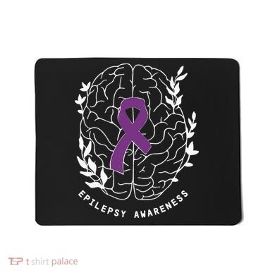 Epilepsy Awareness Ribbon Purple Epilepsy Brain Grahpic Mousepad