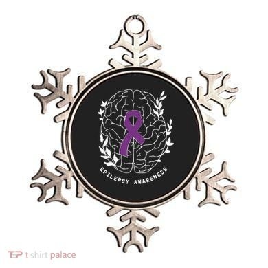 Epilepsy Awareness Ribbon Purple Epilepsy Brain Grahpic Ornament