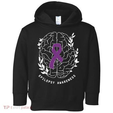 Epilepsy Awareness Ribbon Purple Epilepsy Brain Grahpic Toddler Hoodie