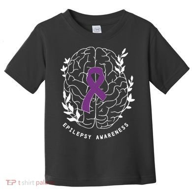 Epilepsy Awareness Ribbon Purple Epilepsy Brain Grahpic Toddler T-Shirt