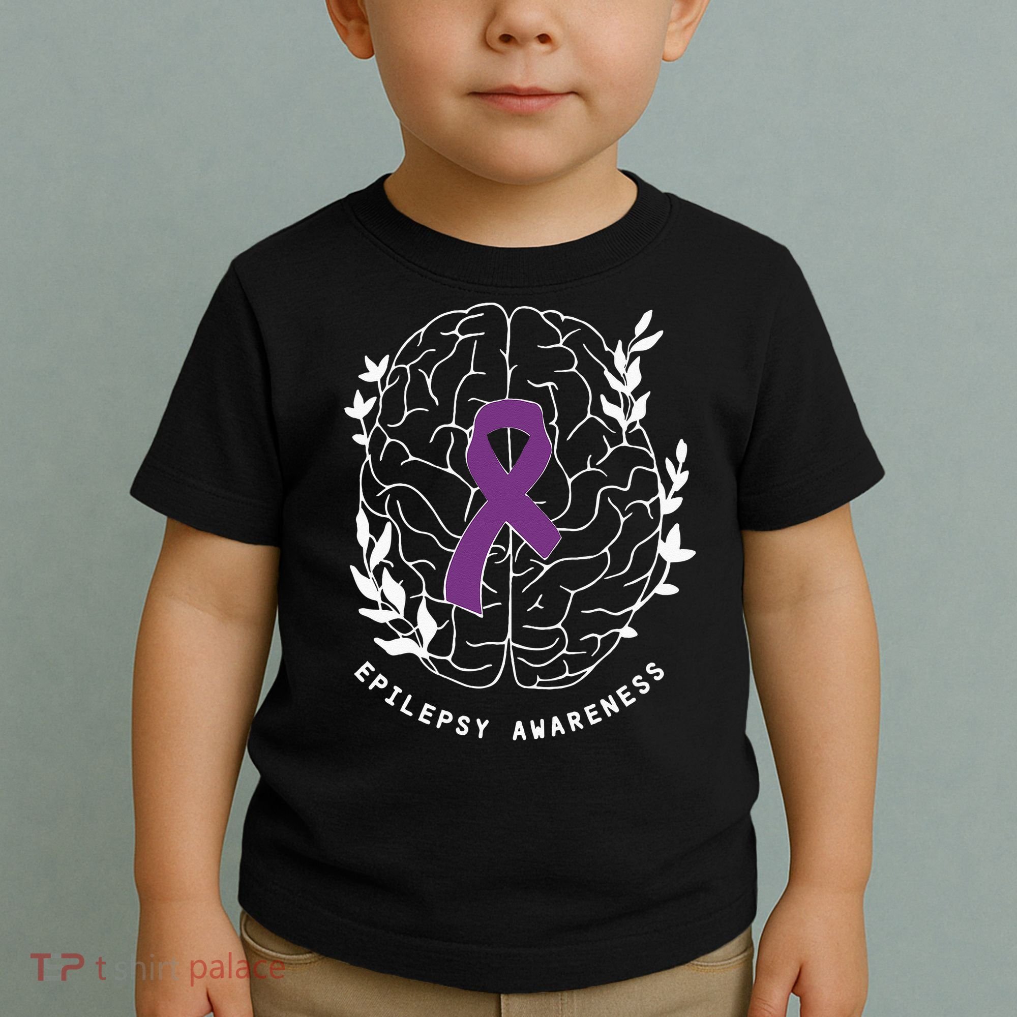 Epilepsy Awareness Ribbon Purple Epilepsy Brain Grahpic Toddler T-Shirt